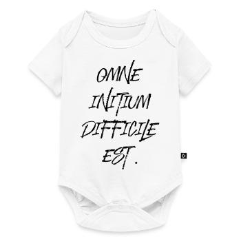 all beginning is difficult Latin quotation scripture - Baby Premium short-sleeve bodysuit - white - Front