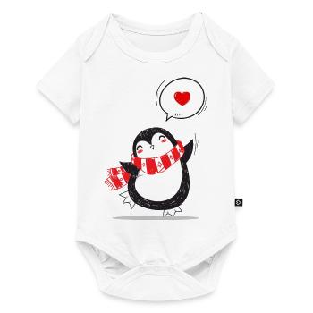 Christmas Adorable Penguin - Baby Premium short-sleeve bodysuit - white - Front
