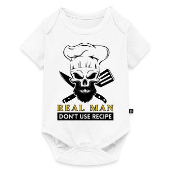cook beard skeleton chef bearded skull chef - Baby Premium short-sleeve bodysuit - white - Front