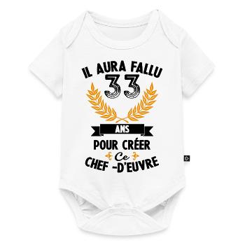 33 ans anniversaire 33 anniversaire cadeau 33 ans - Body à manches courtes Premium Bébé - blanc - Devant