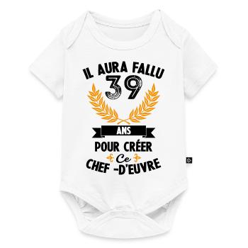 39 Ans anniversaire 39 anniversaire cadeau 39 ans - Body à manches courtes Premium Bébé - blanc - Devant