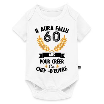 60 ans anniversaire 60 anniversaire cadeau 60 ans - Body à manches courtes Premium Bébé - blanc - Devant