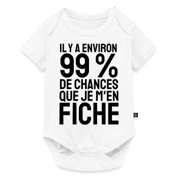 99% de chances que je m'en fiche - Body à manches courtes Premium Bébé - blanc - Devant