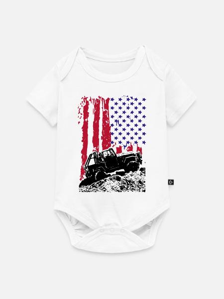 AMERIKANISCHER OFFROADER - Baby Premium Kurzarmbody - Weiß