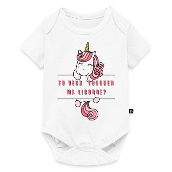 tu veux toucher ma licorne - Body à manches courtes Premium Bébé - blanc - Devant