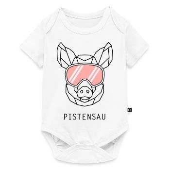 Geometrische Pistensau für Après-Ski Partys - Baby Premium Kurzarmbody - Weiß - Vorne