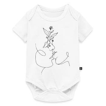 One Line Kuss - Baby Premium Kurzarmbody - Weiß - Vorne