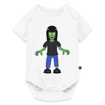 Fille zombie aux cheveux bruns - Body à manches courtes Premium Bébé - blanc - Devant