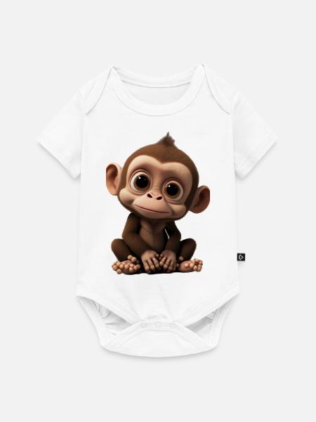 Baby Affe - Baby Premium Kurzarmbody - Weiß