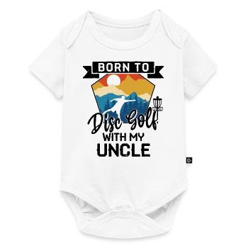 Né pour jouer au disc golf avec mon oncle - Body à manches courtes Premium Bébé - blanc - Devant