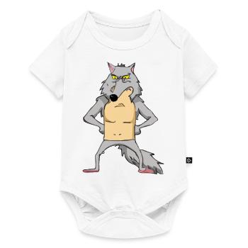 Jok le loup mécontent - Body à manches courtes Premium Bébé - blanc - Devant