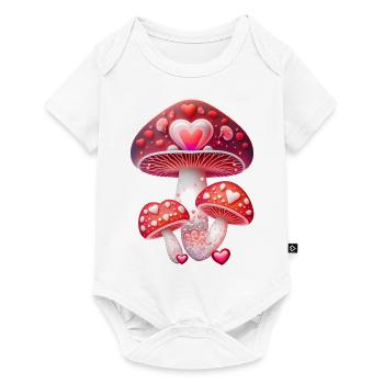 Champignons de cœur - Body à manches courtes Premium Bébé - blanc - Devant