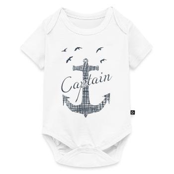 Captain Kapitän - Baby Premium Kurzarmbody - Weiß - Vorne