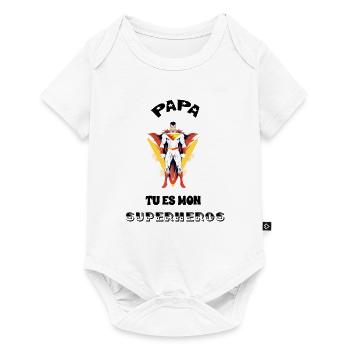Papa mon superhéros - Body à manches courtes Premium Bébé - blanc - Devant