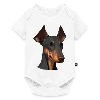 Doberman Doberman chiot chien Doberman dresseur - Body à manches courtes Premium Bébé - blanc - Devant