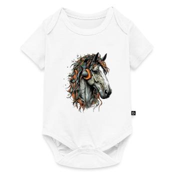 Koni the audiophile horse - Baby Premium short-sleeve bodysuit - white - Front