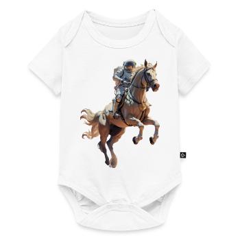 Astronaut mit Pferd - Baby Premium Kurzarmbody - Weiß - Vorne