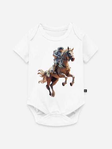 Astronaut mit Pferd - Baby Premium Kurzarmbody - Weiß