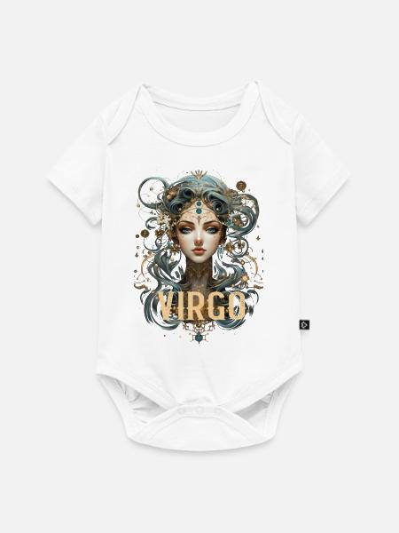 Sternzeichen Jungfrau - Baby Premium Kurzarmbody - Weiß
