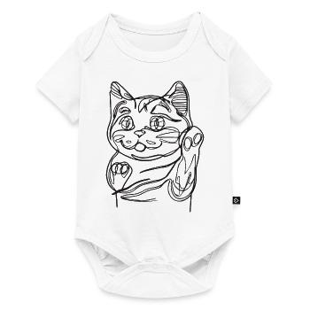 Porte-bonheur Chat - Body à manches courtes Premium Bébé - blanc - Devant