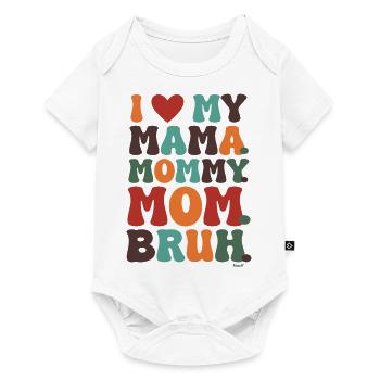 Vintage-Retro-Design „I Love My Mom“ – trendig - Baby Premium Kurzarmbody - Weiß - Vorne