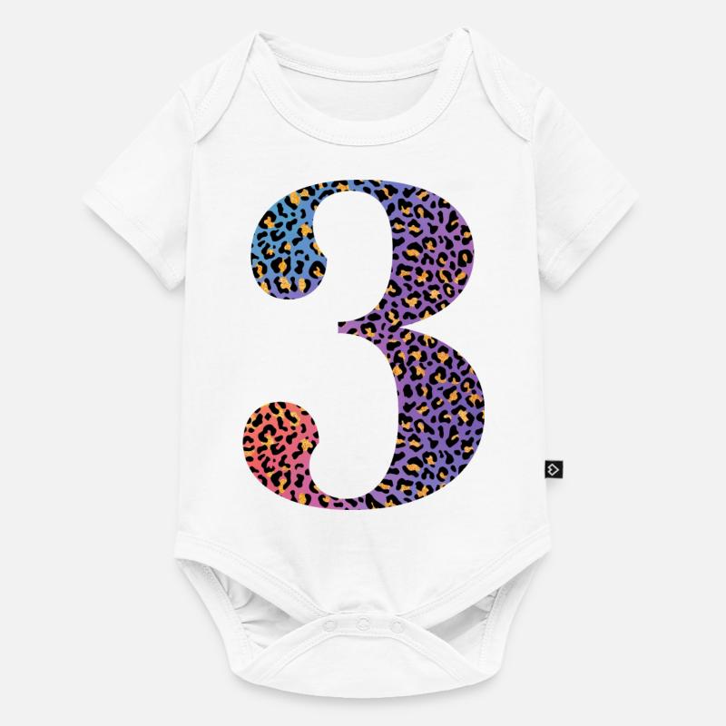 3e anniversaire léopard - Body à manches courtes Premium Bébé - blanc