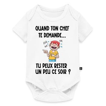 tu peux rester un peu ce soir - Body à manches courtes Premium Bébé - blanc - Devant
