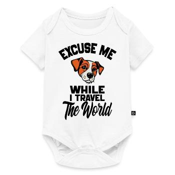 Excuse Me While I Travel The World Dog camping - Body à manches courtes Premium Bébé - blanc - Devant
