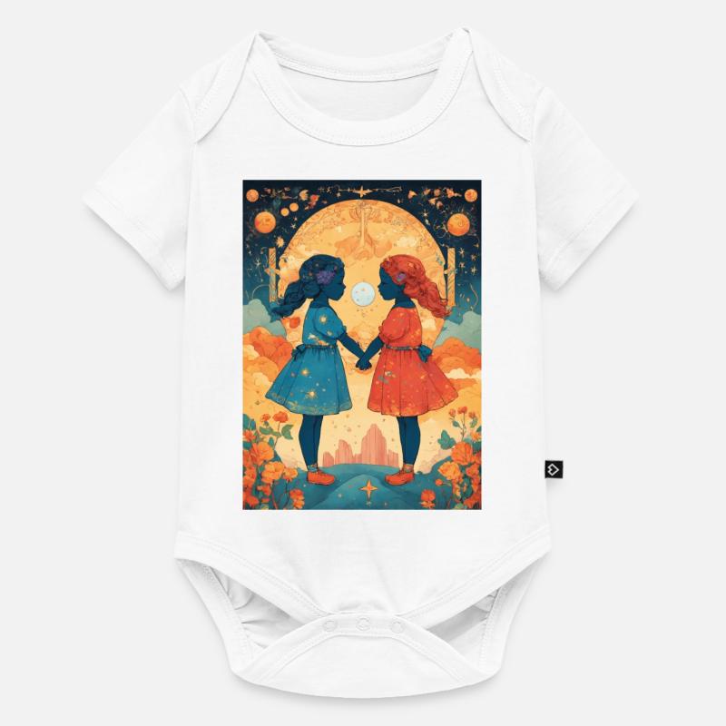 Sternzeichen Zwilling - Baby Premium Kurzarmbody - Weiß