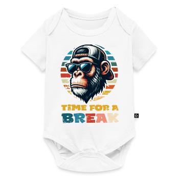 Monkey C’est l’heure d’une pause - Body à manches courtes Premium Bébé - blanc - Devant