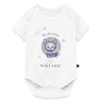 Willkommen Baby | Welcome Wild One | Baby Wolf - Baby Premium Kurzarmbody - Weiß - Vorne