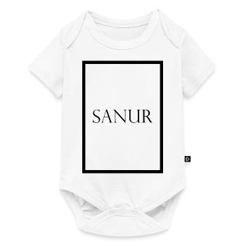 Sanur Bali, schlichter Statement Schriftzug - Baby Premium Kurzarmbody - Weiß - Vorne