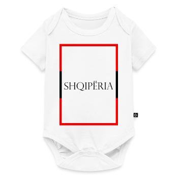Albania Shqipëria Statement Lettering with Flag - Baby Premium short-sleeve bodysuit - white - Front