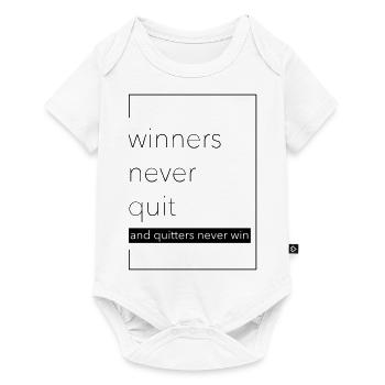 winner never quit - Baby Premium Kurzarmbody - Weiß - Vorne