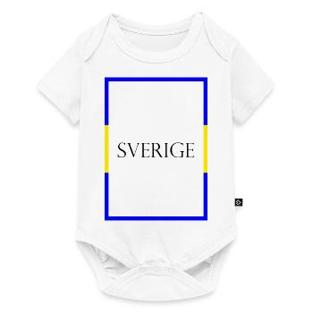 Sweden Sverige, Statement lettering with flag - Baby Premium short-sleeve bodysuit - white - Front