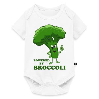 Powered by Broccoli - Légumes, végétarien, végétalien - Body à manches courtes Premium Bébé - blanc - Devant