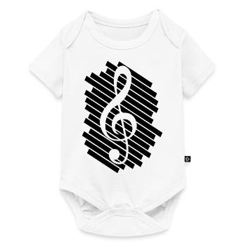 Music clef note melody musical note audio - Baby Premium short-sleeve bodysuit - white - Front