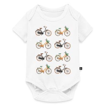 Vivid Vintage Bicycle Pattern - Baby Premium short-sleeve bodysuit - white - Front