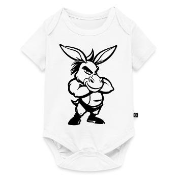 Bande dessinée de l’âne - Body à manches courtes Premium Bébé - blanc - Devant