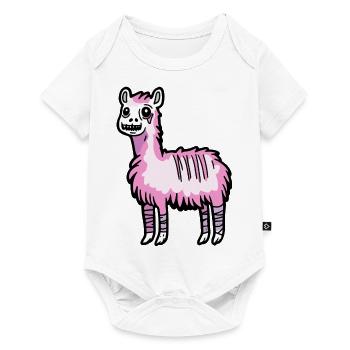 Alpaga Lama Halloween Bande dessinée drôle - Body à manches courtes Premium Bébé - blanc - Devant