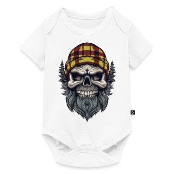Skull Holzfäller Lumberjack - Baby Premium Kurzarmbody - Weiß - Vorne