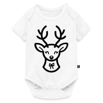 renne de noel - Body à manches courtes Premium Bébé - blanc - Devant