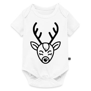 renne de noel - Body à manches courtes Premium Bébé - blanc - Devant