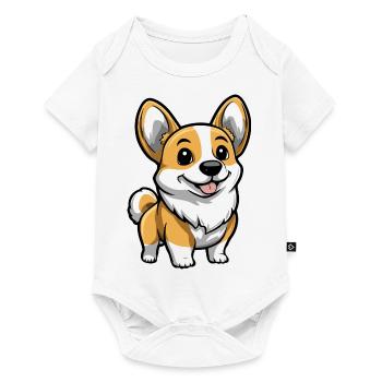 Corgi Dog Comic Cute - Baby Premium short-sleeve bodysuit - white - Front