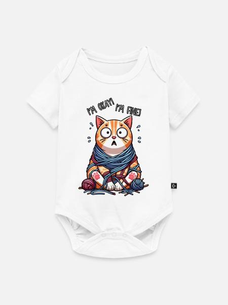 Okayste Katze - Baby Premium Kurzarmbody - Weiß