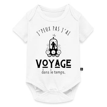 J’peux pas j’ai voyage dans le temps - humour - Body à manches courtes Premium Bébé - blanc - Devant