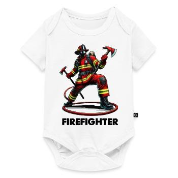 Firefighter Feuerwehr - Baby Premium Kurzarmbody - Weiß - Vorne