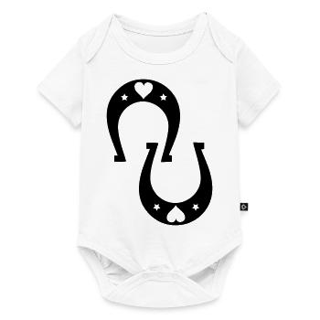 coeur en fer à cheval 2 - Body à manches courtes Premium Bébé - blanc - Devant