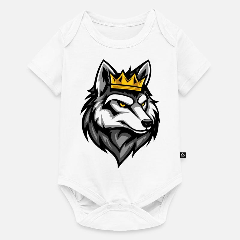Couronne de dessin animé de loup - Body à manches courtes Premium Bébé - blanc