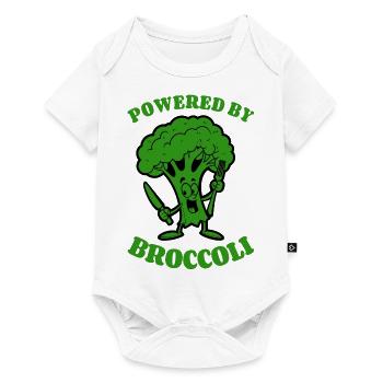Powered by Broccoli - Légumes, végétarien, végétalien - Body à manches courtes Premium Bébé - blanc - Devant